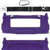 GEEKRIA Custodia in silicone Geekria compatibile con JBL Charge 6, cover leggera antiurto con tracolla, custodia protettiva antiscivolo per viaggi, spiaggia, campeggio e uso quotidiano (Viola)