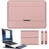 FAFOUR Borsa universale multifunzione impermeabile per notebook in pelle PU da 11-17 pollici, custodia pieghevole per computer portatile con custodia per mouse e supporto, imbottita con supporto 3-in-1