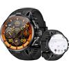 LOKMAT 4G Android Smart Watch, schermo AMOLED da 1,75'', 3 GB + 32 GB, tracker di attività fisica sportiva, smartwatch per uomo e donna, con slot per scheda SIM, fotocamera rotante, GPS, WiFi (nero)