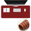 Surwin Pelle PU Tappetino per il Mouse, Tappetini Mouse Gaming Tappetino Mouse da Tavolo Soft Confortevole Tappeti Mouse Base Antiscivolo Mousepad Durevole Lavabile (30x80cm,Rosso)