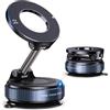 CIHAQQ Porta Cellulare Auto Magnetico per Fiat Panda Cross/Hybrid 2021-2024, 360° Rotazione Pieghevole Supporto Telefono Auto Ventosa Car Phone Holder,Black