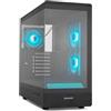 NOX XTREME PRODUCTS HUMMER SIGNAL - Mid-Tower ATX | M-ATX, ARGB Frameless in Vetro Temperato, Supporto GPU fino a 420 mm, Filtro Antipolvere Magnetico, Capacità per 9 Ventole, 3×120 mm Inclusi, Nero