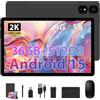 Generic Android 15 Tablet 11 Pollici, 2K Tablet con Tastiera e Mouse, 36GB RAM + 512GB ROM + TF 2TB, 4G LTE SIM + 5G WiFi, Octa-Core/2000 x 1200 IPS/8MP+13MP/9580mAh/BT5.0/Widevine L1/GPS, Nero