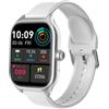 Generic LVJMJ Smart Watch per uomo donna 2.01 pollici TFT schermo Bluetooth chiamata monitor salute cassa in lega di alluminio cinturino in silicone nero argento oro