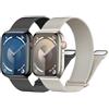 LEIXIUER 2 Pezzi Orologio Cinturini Maglia Milanese per Apple Watch 49mm 45mm 44mm 42mm 41mm 40mm 38mm,Magnetic Cinturino in Acciaio Inossidabile, per iWatch Ultra 2 Ultra Series 9 8 7 6 5 4 3(Nero/Starlight)