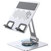 JETech Supporto Tablet, per Tab/Telefoni 4-13, Base girevole 360°, Argento | Supporto da Tavolo Regolabile Girevole, Base Pieghevole per iPad/iPad Air/Pro/Mini, per Galaxy Tab A11/S11, ecc