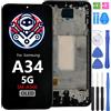 iYAiYO Schermo LCD Display Digitalizzatore Touch Screen Ricambio Compatibile con Samsung Galaxy A34 5G SM-A346 OLED con Marco Schermo Completo con Strumenti