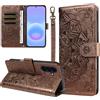 laddutoi Cover per Samsung Galaxy A57 5G Magnetica Flip Case, Marrone | Custodia con supporto, Portafoglio in Pelle, Slot per scheda, Wallet Cover con cordino, Protezione a 360 gradi, Mandala