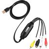 Biamaleu Grabber Video Audio con USB 2.0, convertitore da VHS a Digital 1080p, dispositivo di acquisizione video, adattatore di conversione del segnale VHS, RCA, scheda di acquisizione compatibile con Windows