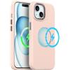 TECHGEAR Custodia magnetica in silicone per iPhone 15 Plus, in silicone liquido di alta qualità, antigraffio, compatibile con MagSafe in morbida gomma gel, fodera in microfibra, antiurto, custodia per