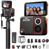 SJCAM SJ30 Action Cam 6K/5K con Custodia Subacquea 30m,128GB,Mic Wireless | 7H di Autonomia, Visione Notturna Starlight, Touch Flip 2,51, Video 8K/6K/5K/4K, Zoom 8X e SteadyMotion 2.0 per Vlog e Moto