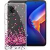 XINGCHOU per TCL K70 5G (6.80) Custodia, Trasparente Morbido Silicone Protettiva Case, Ultra Sottile Anti-Graffio TPU Bumper Cover per - Piccolo cuore