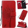 Fatcatparadise Cover per Samsung Galaxy A20S, Custodia Samsung A20S, Custodia Portafoglio a Libro in Pelle Flip Cover e TPU Silicone con Funzione Supporto Chiusura Magnetica per Galaxy A20S (Rosso)