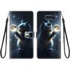KARTXITAI Cover Compatibile con LG V30/LG V30 Plus/LG V30S PU Pelle TPU Portafoglio Magnetica con Disegni Motivo Animale Flip Custodia in Libro Slot Schede Custodia-Gatto della luna,cielo,stelle