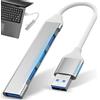 Retoo Hub USB 3.0 Splitter a 4 porte Splitter per PC desktop di superficie per computer desktop portatile Console Windows Flash Drive Stampanti Tastiere Dispositivi 5 Gbps Porte dati multiple Argento