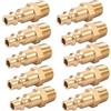 ZKZX Adattatore maschio in ottone da 1/4 di pollice NPT per tubo dell'aria industriale, accoppiatore d'aria e kit di spine, raccordi per compressore d'aria, 10 pezzi (maschio NPT)