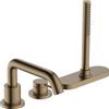 hansgrohe Tecturis S - Rubinetto per Vasca da Bagno A 3 Fori per 2 Utenze, con Guida Del Tubo Flessibile (Sbox), Miscelatore per Il Bordo Della Vasca, Bronzo Spazzolato
