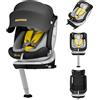 DEWINNER Seggiolini Auto da 0 a 36kg ISOFIX - Seggiolino Auto Girevole a 360°,I-Size Gruppo0+1/2/3,Cntura a 5 punti,RWF,FWF,Poggiatesta regolabile,Tettuccio Anti-UV + Gamba di Supporto,ECE R129 (Nero)