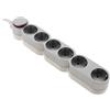 Zenitech H05VV-F 3G1.5 - Ciabatta elettrica a 6 prese, 1,5 m, colore: Argento/Bianco