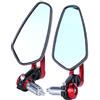 Qiilu Specchietti per Moto, 2 pezzi Specchietti laterali e accessori Regolabile Specchietto laterale Punta Barra in lega di alluminio Universale Moto 7/8 pollici 22mm (Rosso)