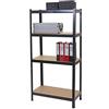 Mendler Scaffale Officina Ufficio HWC-D67 MDF Metallo 40x80x160cm 4X Ripiani - Nero
