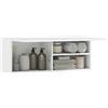 HOMCOM Mobile Bagno da Parete Salvaspazio Moderno 80x25x30 cm Bianco | Mobiletto Bagno Pensile Sospeso, Anta con Pistone a Gas, Ripiani, per Soggiorno e Ingresso