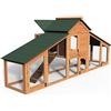 VOUNOT® Pollaio in Legno, Pollaio per Galline ovaiole da Esterno, Gabbia di Pollo Grande, 210 x 85 x 85cm