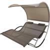 EuroGarden Dondolo sdraio da esterno matrimoniale eurogarden rocking in metallo e textilene marrone 182x137x160 cm