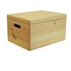 Scatola multiuso con coperchio wood box in legno marrone chiaro, 60x40x23 cm