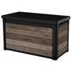 Keter Baule da esterno keter signature deco box 100 in resina effetto legno 380 lt 122,9x62,1x76,6 cm