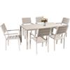 EuroGarden Set da giardino eurogarden ibisco in hdpe tortora tavolo e 6 sedie