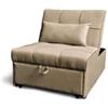 BellaHome Pouf 3 in 1 bellahome king trasformabile in poltrona e letto tortora 112x81x88 cm