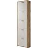 BellaHome Scarpiera 5 ante bellahome legno e bianco 50x25x182 cm