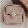 FemousGems Anello Di Fidanzamento In Oro 14K Con Moissanite Radiant, Doppia Griffa