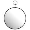 AKTIVE Max Home Specchio da parete, D35 cm, Rotondo, Anello superiore per appendere, Decorativo, Moderno, Cornice nera opaca, Cornice in metallo, Minimalista, Camera da letto, bagno (18450)