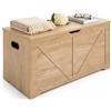 Relaxdays panca contenitore grigio chiaro, cassapanca | HxLxP: 46 x 100 x 40 cm, 2 cerniere softclose, MDF
