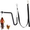 Relaxdays Guinzaglio per Cani da Bicicletta a Mani Libere, Supporto per Bici con Distanziatore a Molla, Corda, Nero
