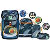SJ GANG STYLE JAM GANG Set Scuola SJ GANG UPDOWN BOX - GREEN SHADOWS - Zaino Scuola Multiscomparto Ergonomico + Astuccio Totalmente Accessoriato + Portapenne Scuola con Organizer Interno + Sacca Sportiva