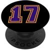 Leggende dello sport Numero n. 17 Squadra sportiva giallo viola universitaria PopSockets PopGrip Adesivo