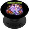 Halloween Glam Retro Vintage Comics Pop Akita Apparizione Cane Fantasma Luna Piena Spettrale Orrore Spaventoso PopSockets PopGrip Adesivo