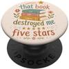Bookish Reader | Vintage Aesthetic Book Citazione divertente per gli amanti dei libri Reader Five Stars PopSockets PopGrip Adesivo