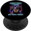Racoon Animal Bootleg Space Galaxy Desig A volte penso a Funny Raccoon Meme Outerspace Bootleg PopSockets PopGrip Adesivo