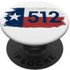 Urban Area Code Streetwear Supply 512 Prefisso Austin Lone Texas Star Flag Grafica PopSockets PopGrip Adesivo