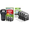 DYMO LabelManager 160 kit di etichettatrice portatile | Stampante per etichette palmare & D1 etichette, stampa nero su bianco, 12x7 mm, etichette autoadesive per stampanti LabelManager