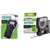DYMO LabelManager 160 Etichettatrice portatile | Stampante per etichette a trasferimento termico & D1 Etichette Autoadesive per Stampanti LabelManager, Rotolo da 12 mm x 7 m