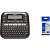 Brother PT-D210 Etichettatrice Desktop Professionale con Display, fino a 12 mm + Nastro Laminato TZE131, 12 mm, Nero su Trasparente