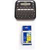 Brother PT-D210 Etichettatrice Desktop Professionale con Display, fino a 12 mm + Nastro Laminato TZE631, 12 mm, Nero su Giallo