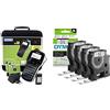 DYMO LabelManager 280 Kit Etichettatrice Portatile Ricaricabile Tastiera QWERTY & D1 etichette, stampa nero su bianco, 12x7 mm, etichette autoadesive per stampanti LabelManager