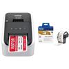 Brother QL800 Stampante Per Etichette, Collegabile a PC, Stampa a Due Colori, Rosso e Nero, Senza WiFi + Rotolo DK22225 di Etichette Adesive a Lunghezza Continua, 38 mm x 30.48 m
