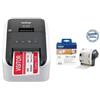 Brother QL800 Stampante Per Etichette, Collegabile a PC, Stampa a Due Colori, Rosso e Nero, Senza WiFi + Rotolo DK11209 di Etichette per Indirizzi, Dimensione 29 x 62 mm